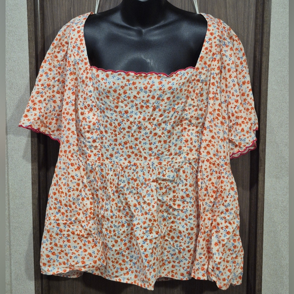 $15 Each Or 3/$30 Old Navy Ora Floral Peasant Square Neck Blouse Size 4X
